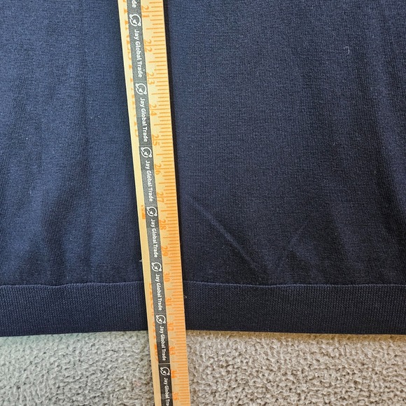 $99 NWT Hart Schaffner Marx 3XT 3X Tall Sweater Men Merino Wool V-Neck Navy Blue - Picture 9 of 11